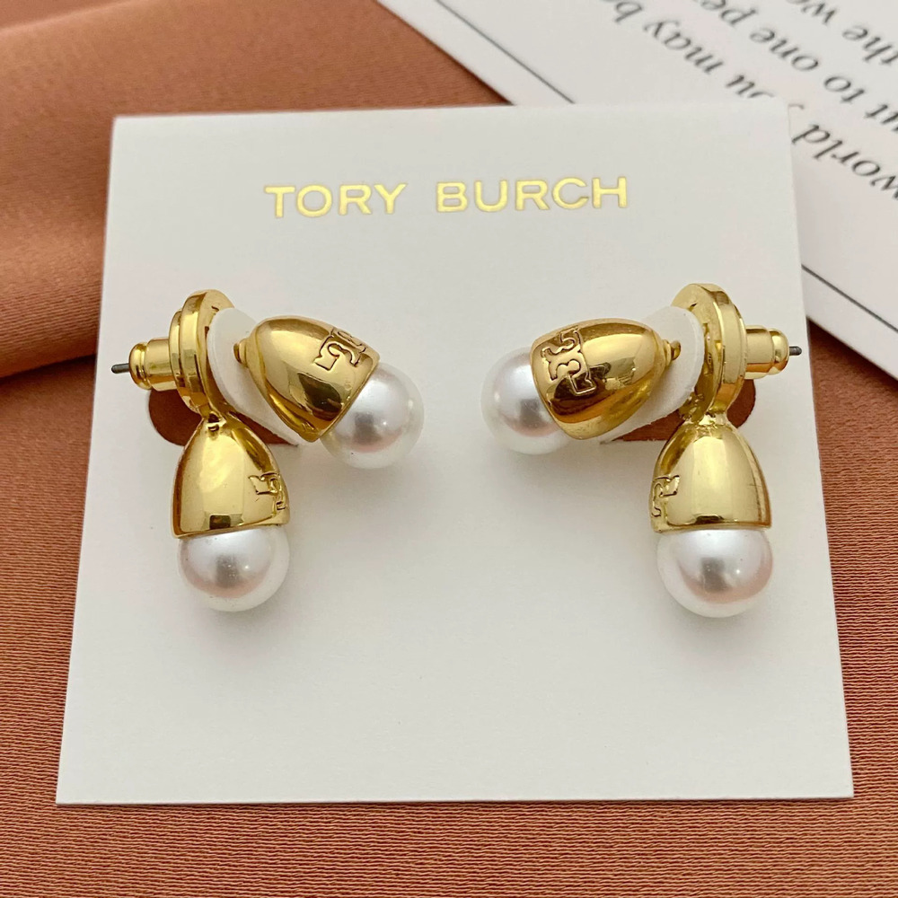 Tory Burch 2-Way Pearl Stud Earrings Metal